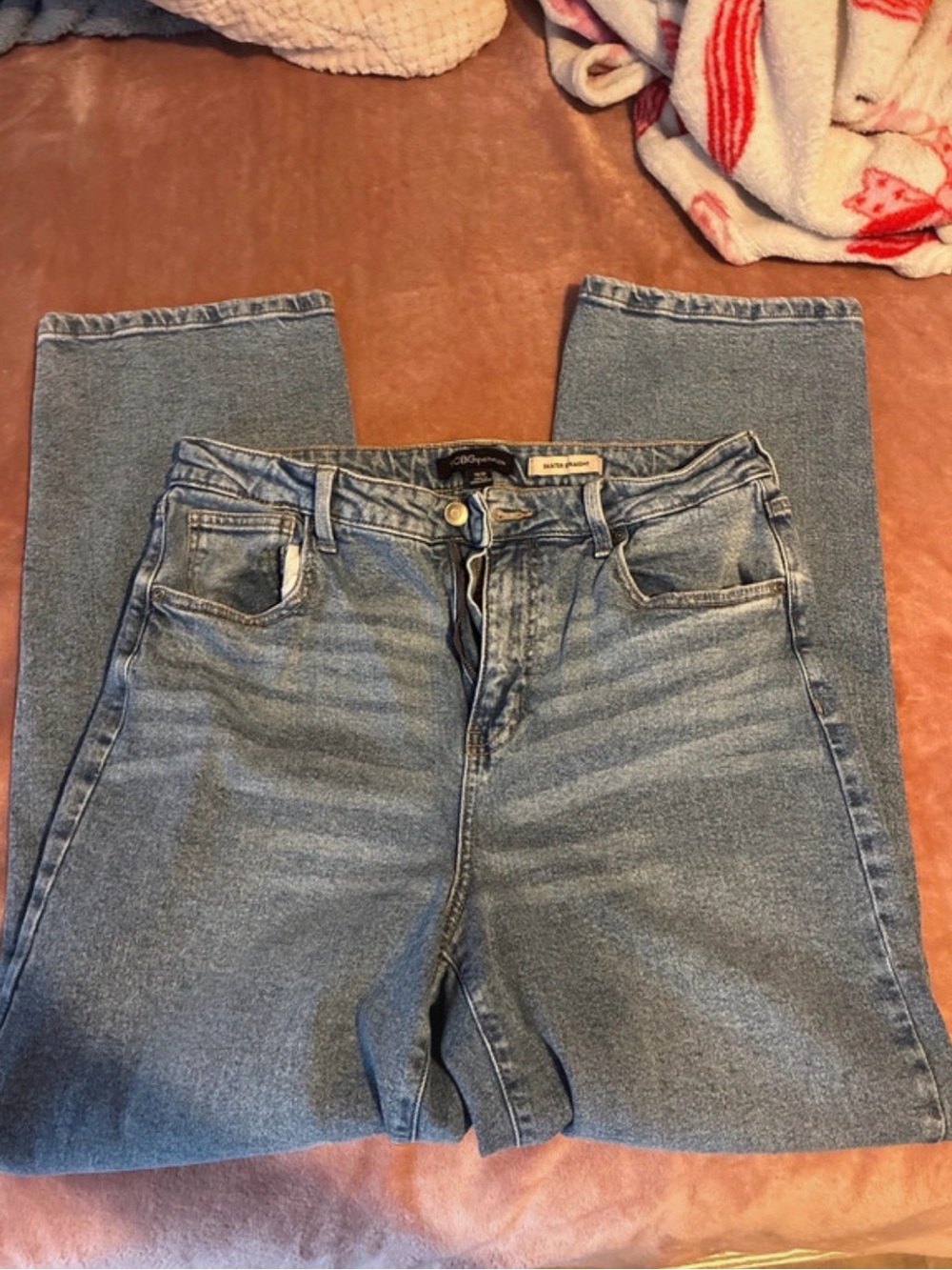 BCBGeneration Straight Leg Light Wash Jeans
